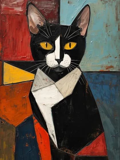 Bobo as a cubist portrait, made by the app