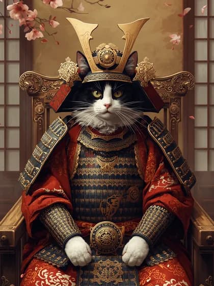 Bobo as a samurai portrait, made by the app