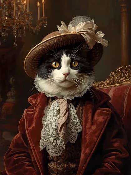 Bobo as a victorian portrait, made by the app